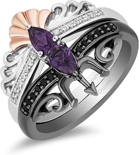 Enchanted Disney Fine Jewelry Ariel and Ursula Villains Duo Stack Ring