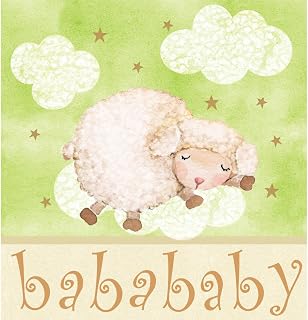 Creative Converting Baby Shower Ba Ba Baby Border Print Plastic Table Cover, 54 by 108-Inch