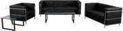 Flash Furniture HERCULES Regal Series Reception Set in Black LeatherSoft with Encasing Metal Frame