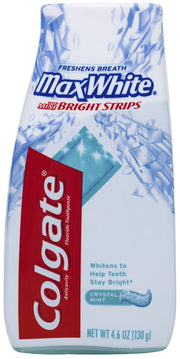 Max White Toothpaste with Mini Breath Strips - 4.6 oz - Crystal Mint by Colgate – 2.3 Ounce (Pack of 2), Pack of 2, Model 76612