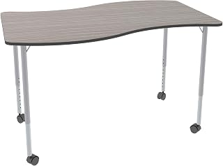 Learniture Structure Series Mobile Wave Collaborative Adjustable Height Table (30" W x 48" L)