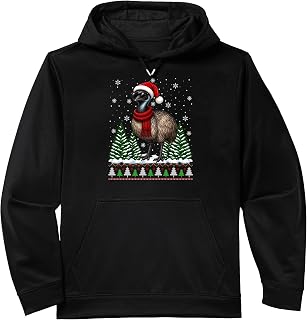 Ugly Xmas Funny Santa Hat Emu Bird Christmas Performance Hoodie