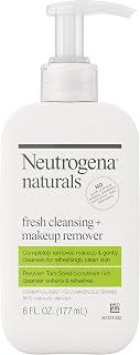 Neutrogena Naturals Fresh Cleansing Daily Face Wash + Makeup Remover with Naturally-Derived Peruvian Tara Seed, Hypoallergenic, Non-Comedogenic & Sulfate-, Paraben- & Phthalate-Free, 6 fl. oz