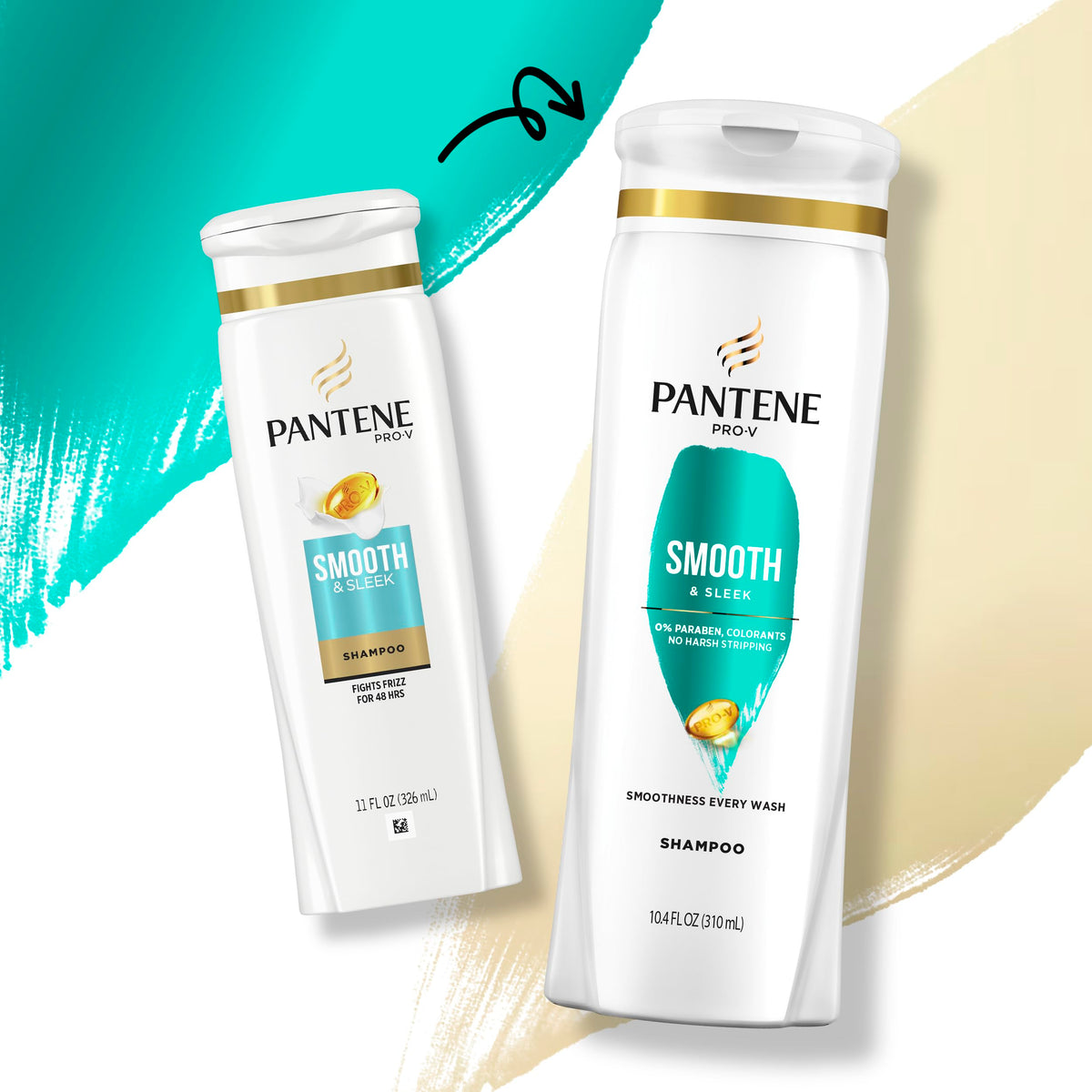 Pro-V Smooth & Sleek Duo Set Shampoo & Conditioner 12-12.6 Fl Oz by Pantene – 9.75 Fl Oz (Pack of 2), Pack of 2, Model 179795