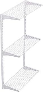 Triton Products 3 Tier Wire Shelving Unit for Home and Garage with 375 Lb Load Capacity 33" W x 63" H x 16" D (White)