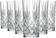 RCR Crystal Melodia Hi-Ball Cocktail Water Tumblers Glasses, 350 ml, Set of 6