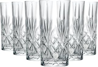 RCR Crystal Melodia Hi-Ball Cocktail Water Tumblers Glasses, 350 ml, Set of 6