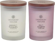 Chesapeake Bay Candle Scented Candles, Peace + Tranquility & Joy + Laughter, Medium (2-Pack)