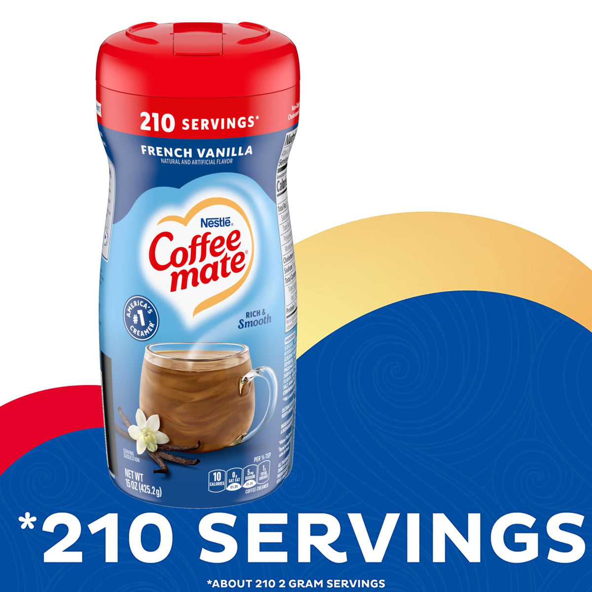 French Vanilla by Coffee Mate – 15 Ounce (Pack of 2), Pack of 2, Model COFFEEMATE-PwdFRENCH/HAZELNUT-15Oz-2Pack