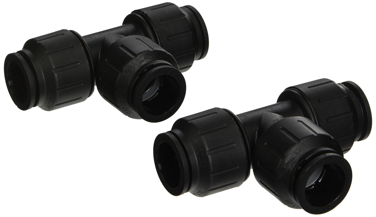 Tee, 3/4" CTS, Black (Pack of 2) by John Guest – Copper,Lead,Pex,Cpvc, Copper,Pack Of, Pack of 2, Model PEI0228E