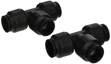 Tee, 3/4" CTS, Black (Pack of 2) by John Guest – Copper,Lead,Pex,Cpvc, Copper,Pack Of, Pack of 2, Model PEI0228E
