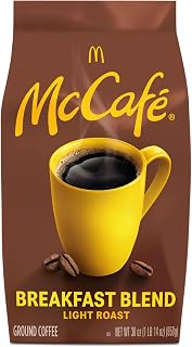 McCafe Breakfast Blend, Ground Coffee, Light Roast, Citrus Flavor Notes, Premium Quality, Responsibly Sourced, Kosher Certified, 30oz. Bag