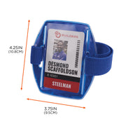 Squids 3386 Vinyl Arm Band ID/Badge Holders by Ergodyne – Polyester, Blue, Pack of 10, Model 19971