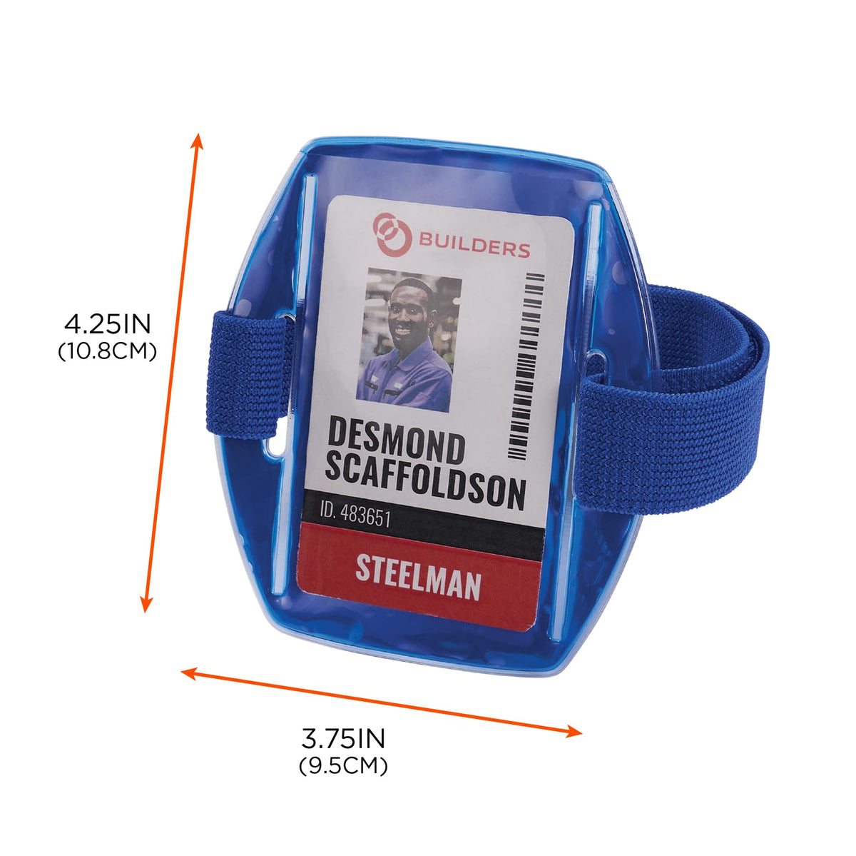 Squids 3386 Vinyl Arm Band ID/Badge Holders by Ergodyne – Polyester, Blue, Pack of 10, Model 19971