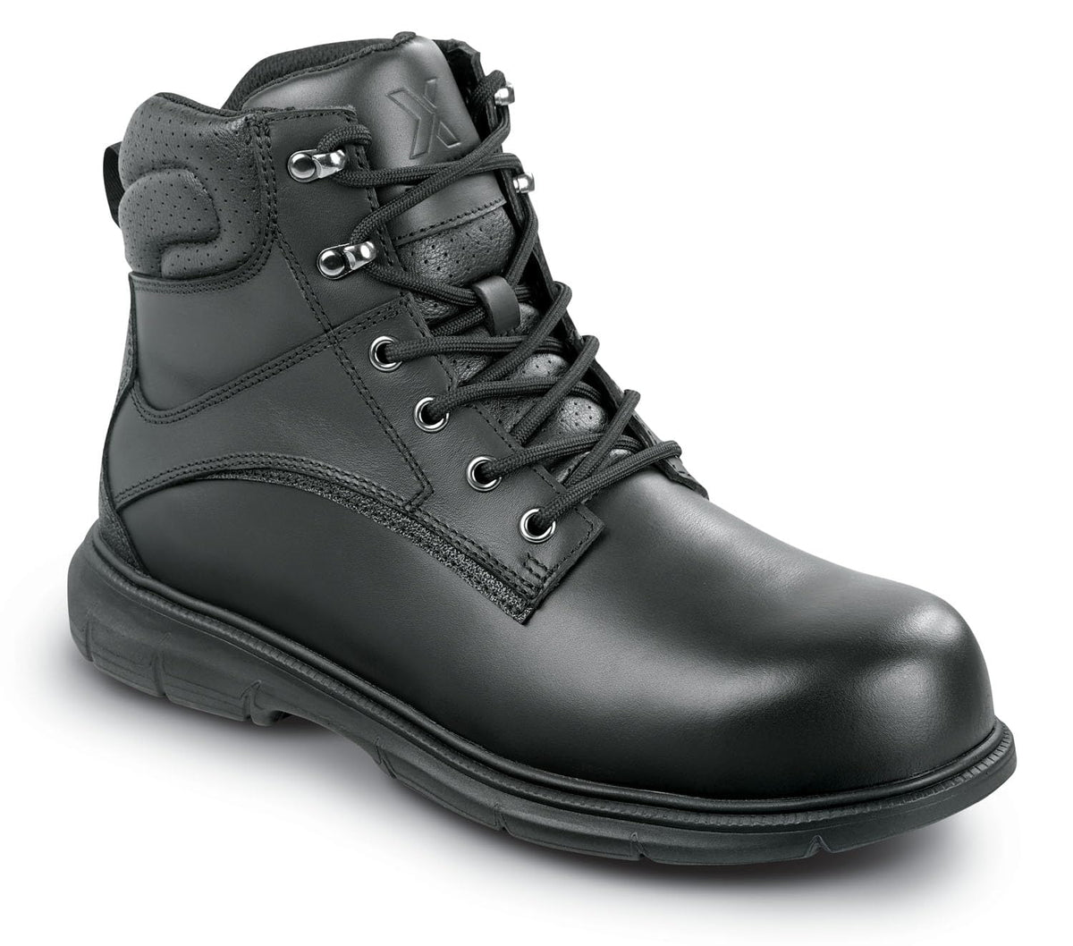 Mens 6 Black Newberg MaxTRAX Steel Toe SRO Boot 12.0 EW by SR Max – 12 X-Wide, Leather, Black, Model 5300