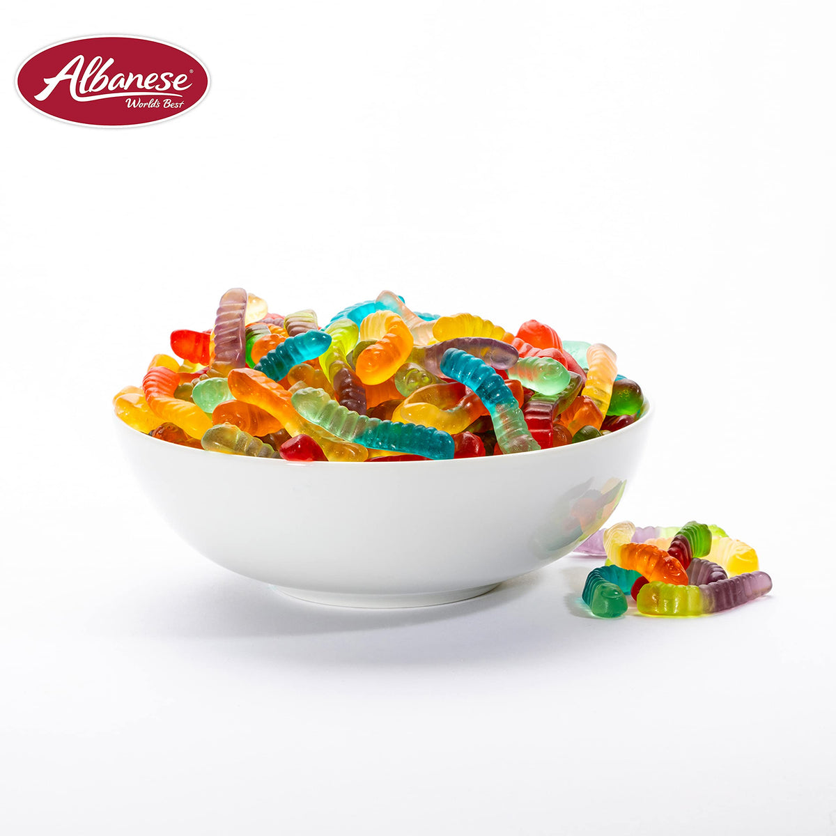 Albanese Mini Worms / 7.5 Ounce (Pack of 12) / Orange,Blue,Lime,Pink Gummy Candy