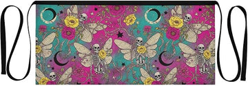 Kitchen Apron Skeleton Moth | Unisex Server Apron with 3 Pockets, Adjustable for Waiters, Gardeners, Kitchen, BBQ, Painting and Restaurant Work