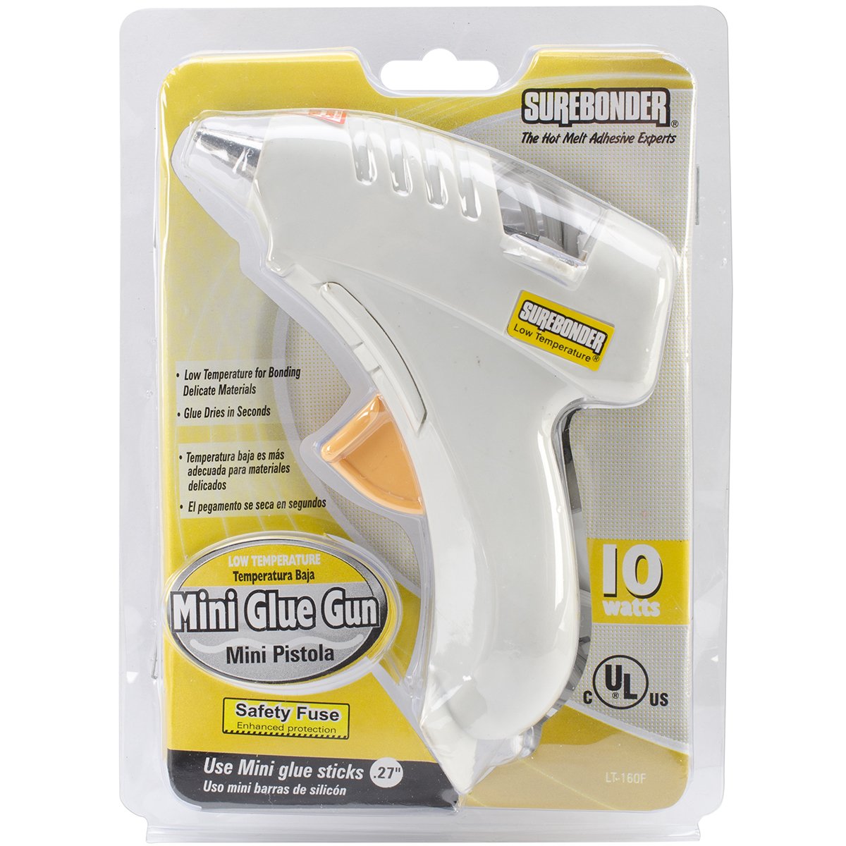 Glue Gun Mini Low Temp 10 Watt by Surebonder – Mini Size, PLASTIC, STEEL, COPPER, Black, Lime Green, Model FPRLT160F