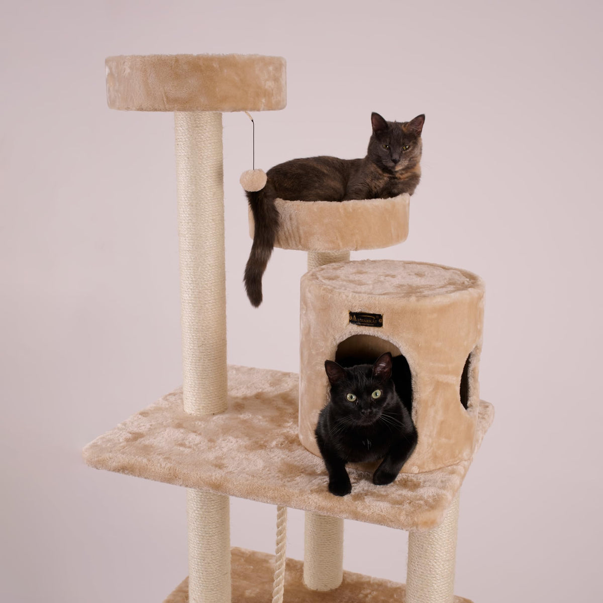 Royal Perch Cat Mansion Tree by Armarkat – One Size, Engineered Wood, Beige, Model A8402