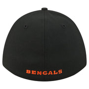 Men's Black Cincinnati Bengals 39THIRTY M-Crown A-Frame Stretch Hat by New Era – Medium-Large, 97% Polyester/3% Spandex, Black, Model Nfl Team Collection A-frame 3930 Mc