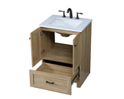 Mango Wood Bathroom Vanity: Single Soma Collection by by Elegant Lighting – Engineered Wood, Mango Wood, Model VF2824MW