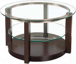 Furnifact Espresso Coffee Table with Glam Design, Single Piece Accent Furniture, Durable Base, Stylish Finish for Living Room and Lounge Areas