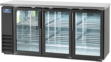 Arctic Air ABB72G 73-Inch Glass 3-Door Commercial Back Bar Refrigerator, 20.7 Cubic Feet and 84 6-Packs Capacity, 115v
