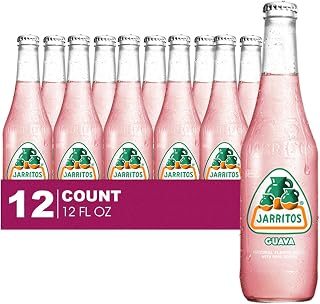 Jarritos 12-Pack of Guava Mexican Soft Drink Glass Bottle 12 fl oz Made with 100% Natural Sugar