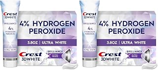 Crest 3D White Brilliance Pro Whitening Toothpaste | Anticavity Fluoride | 4% Hydrogen Peroxide | Pack of 2 | 3.8 oz
