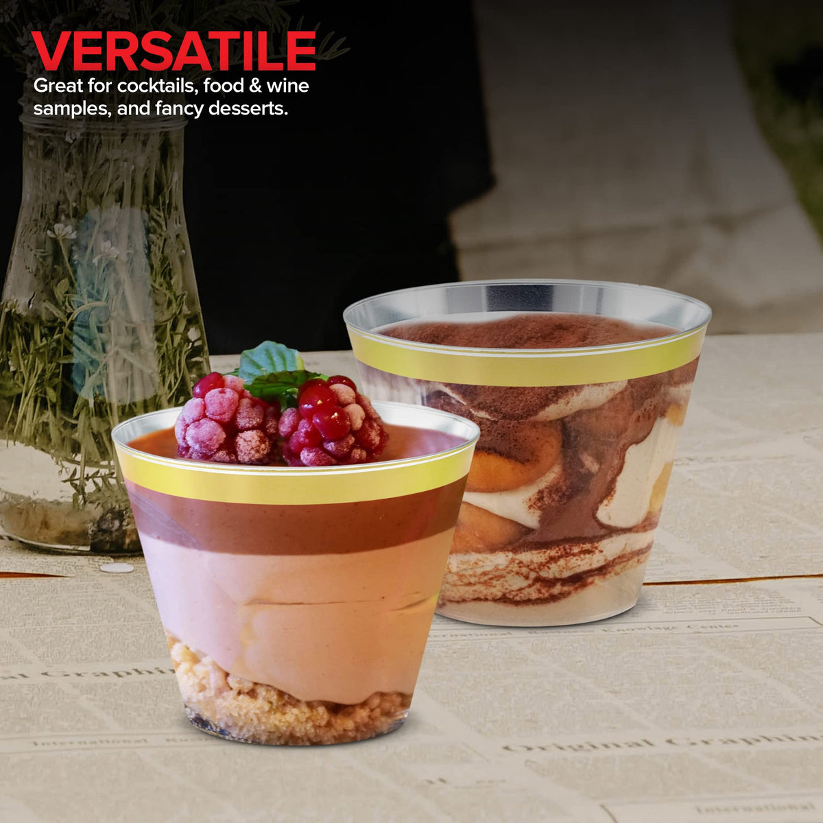Stock Your Home 100 Count / Gold Rim / Fine Cups