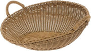 HUBERT Round Storage Basket with Handles, Dark Beige - 18"Dia x 7 1/4"H
