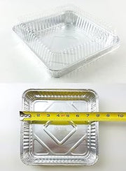 Handi-Foil of America Disposable Square Aluminum Foil Cake Pan w/Clear Dome Lid (Pack of 25)