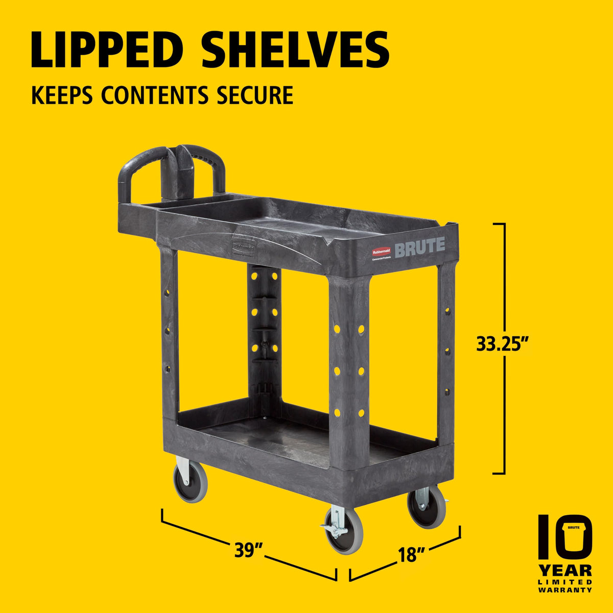 Rubbermaid Commercial Products Black / Small / 2-Shelf Utility Carts