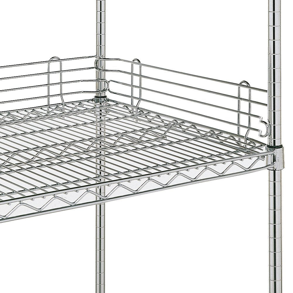 4" H Shelf Side Ledge by METRO – 17"L x 18"W x 4"H, Alloy Steel, Chrome, Model L18N-4C