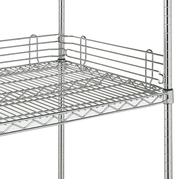 4" H Shelf Side Ledge by METRO – 17"L x 18"W x 4"H, Alloy Steel, Chrome, Model L18N-4C
