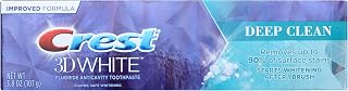 Crest 3D White Toothpaste, Deep Clean, Enamel Safe Whitening 3.8 oz (107g) - 1 Count