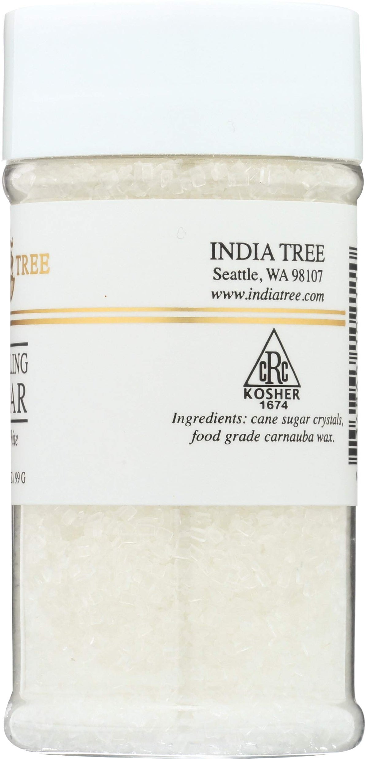 White Decorating Sugar by India Tree – 3.5 Ounce (Pack of 1), Bright White, Model 10211