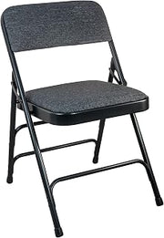 Flash Furniture Advantage Padded Metal Folding Chair 1 Seat, Black Fabric/Black Frame
