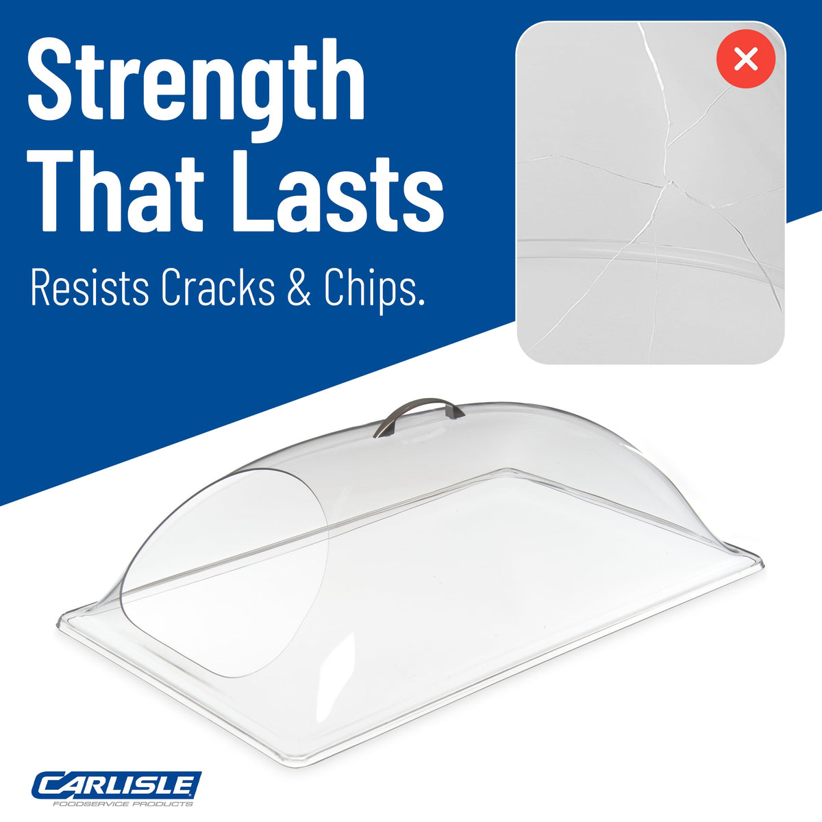 Dome Cover by Carlisle FoodService Products – 21-1/4" x 13-3/8" (Pack of 1), 0.0 ounces, Polycarbonate, Clear, Model PSD21EH07