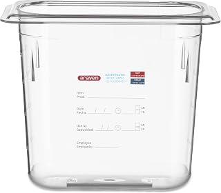 Araven Polycarbonate Food Pan with In-Mold Label, GN 1/9, 6", Clear