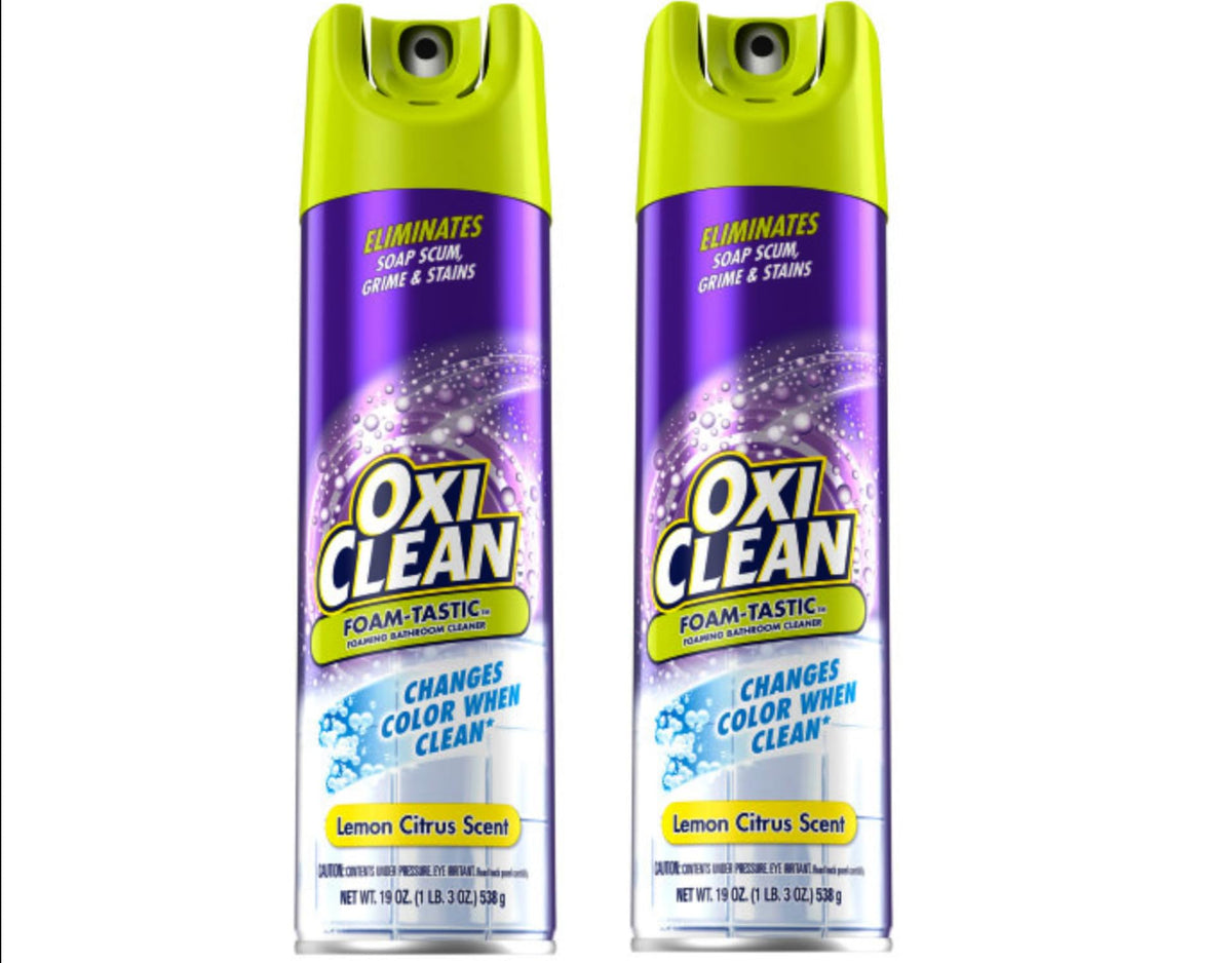 Foam-Tastic Bathroom Cleaner 19oz. (2-Pack) by OxiClean – 19 Ounce (Pack of 2), Pack of 2