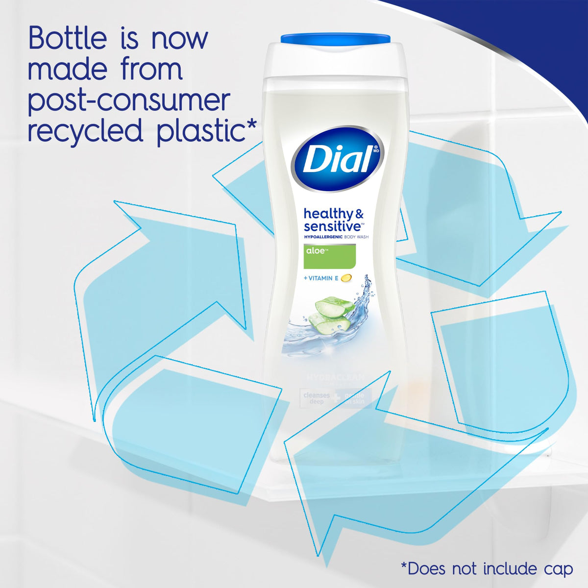 Clean + Gentle Aloe Scent Body Wash by Dial – 16 Fl Oz (Pack of 6), White, Pack of 6, Model Dial Bodywash WAF