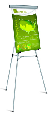 Presentation Easel - 1 Each by MasterVision – Height from 37.5" to 69", others, Silver, Model FLX05102MV