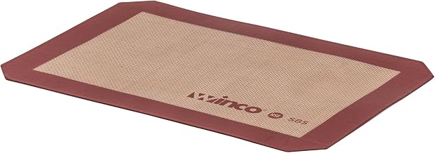 Winco Quarter Size Tan Silicone Baking Mat | Great for Pastries, Cookies, Dough Prep and Bakeries