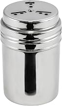 Winco 8 oz Clear Adjustable Stainless Steel Dredge | Snap-on lid prevents spills, Efficient seasoning dispensing, Color-coded top for quick id, Great for Flour, Sugar and Spices