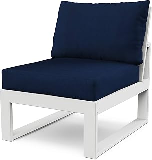 Polywood Deep Seating Chair, White/Navy