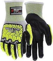 MCR Safety PD6952S Predator Mechanics Hi-Vis Gloves, Small, 1-Pair
