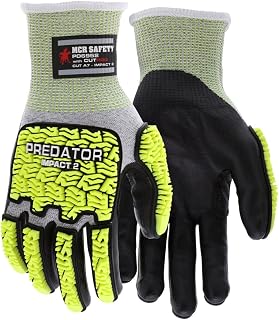 MCR Safety PD6952S Predator Mechanics Hi-Vis Gloves, Small, 1-Pair