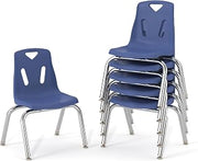 Berries Jonti-Craft 8140JC6003 Stacking Chairs with Chrome-Plated Legs, 10" Height, Blue, Pack of 6