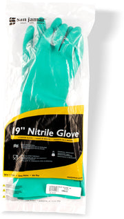 Nitrile Dishwashing Gloves by San Jamar – Small, Rubber, Greem, Model 19NU-S